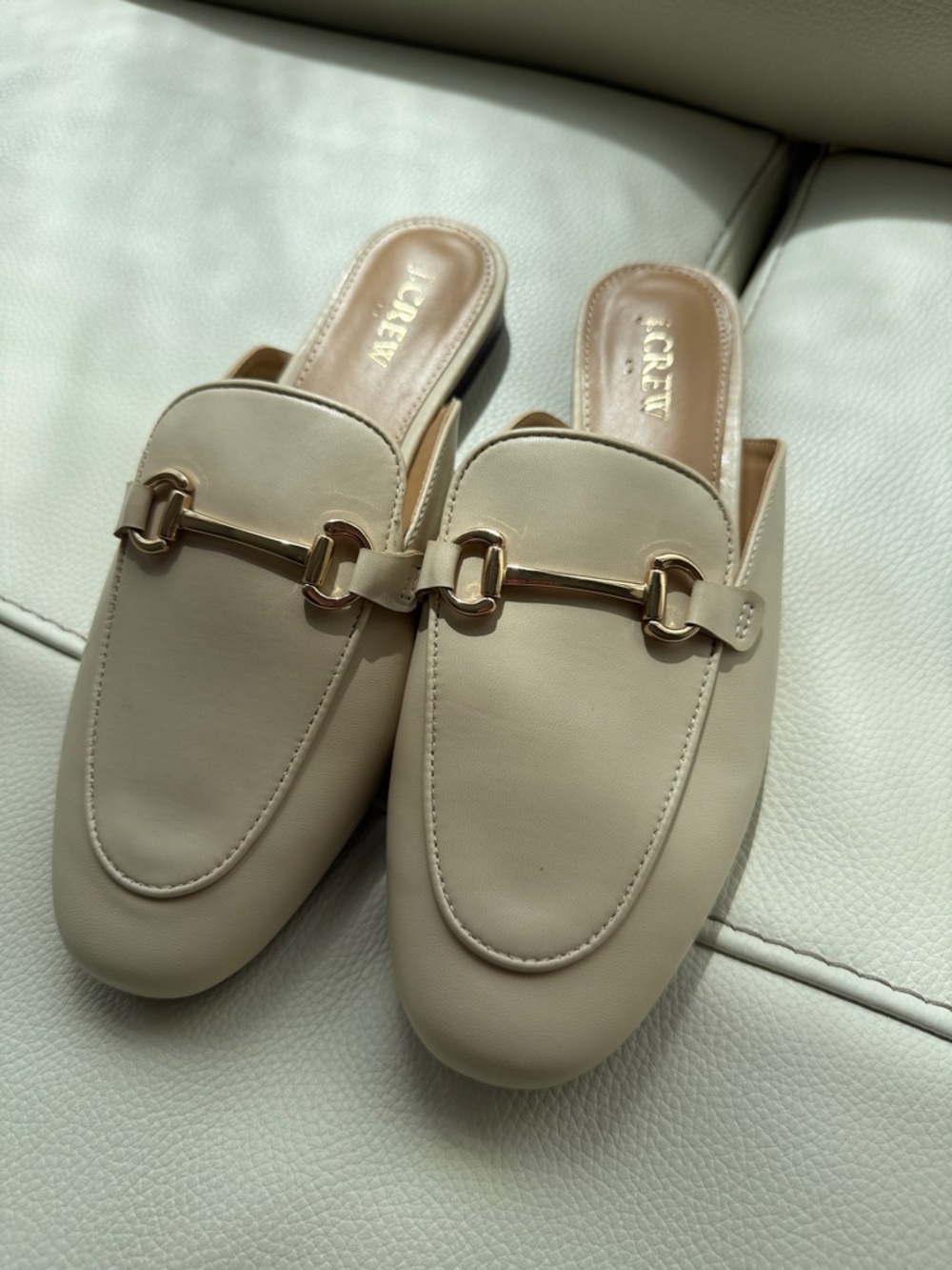 J. Crew Cream Flat Backless Mules - Picture 6 of 12